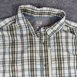 Mountain Hardwear Shirt Green Plaid Short Sleeve Button Casual Men’s XL
